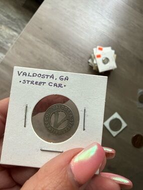 vintage transportation token from Valdosta, Georgia, streetcar service